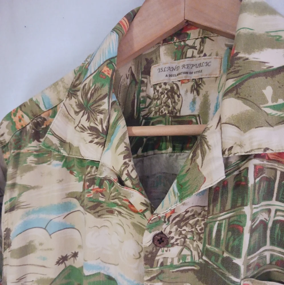 100% SILK Hawaiian Shirt Mens XL Beauiful!! - Picture 2 of 7